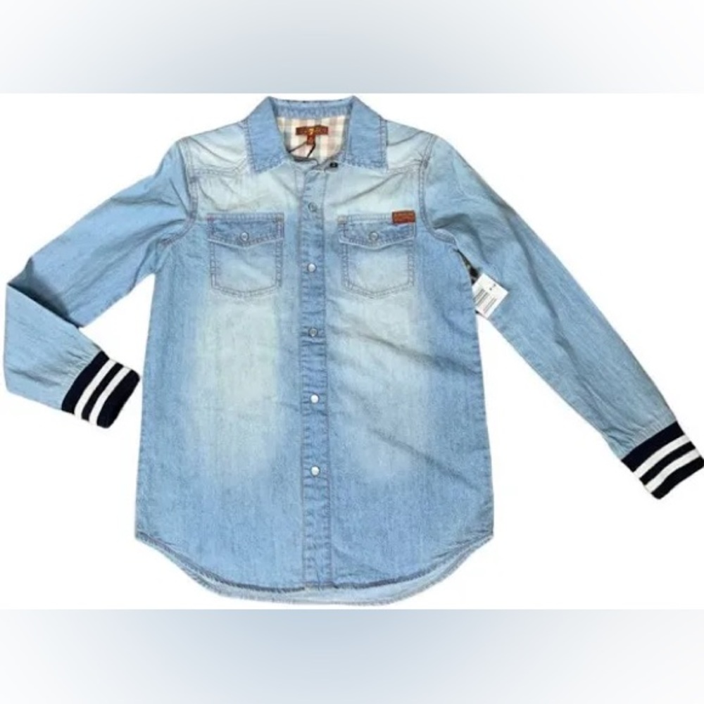 7 FOR ALL MANKIND | Western Denim Button Up Shirt SIZE M. Girls / Boys / Unisex.